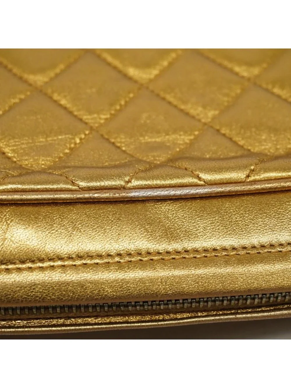 Chanel Shoulder Bag Quilted Lambskin Gold